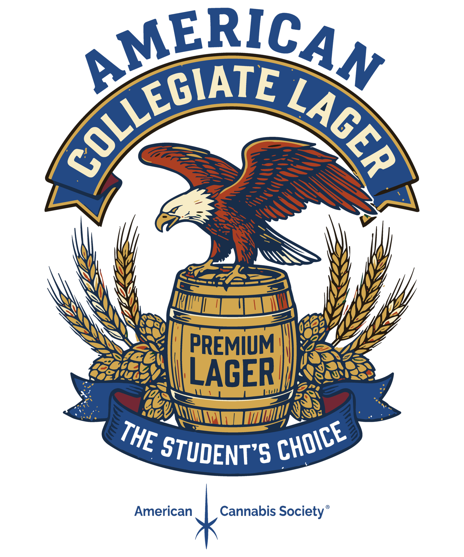 THCA flower shipped to Mt Horeb WI - American Collegiate Lager cannabis design by THCFactor and GreenRX