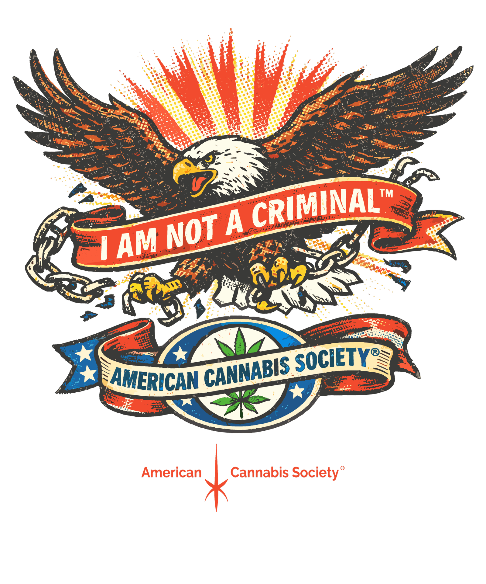 THCFactor I Am Not A Criminal cannabis apparel - American Cannabis Society tee