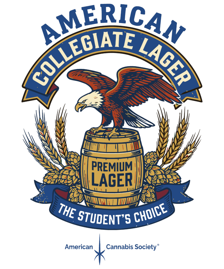 THCA flower shipped to Mt Horeb WI - American Collegiate Lager cannabis design by THCFactor and GreenRX
